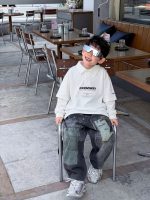 【90-160】パーカー 折り襟 フェイク 切り替え スポーツ風 合わせやすい 男の子 - 画像 (5)