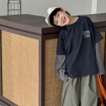 【90-160】長袖Tシャツ 男の子 レイヤード 英字 ファッション - 画像 (6)