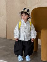 【73-110】シャツ カジュアル 韓国風 ストライブ 男の子 - 画像 (3)