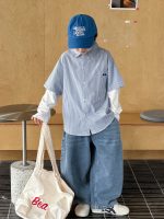 【90-160】トップス 男の子 チェック レイヤード ファッション - 画像 (5)