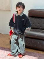 【100-150】Tシャツ 折り襟 配色 フェイク 切り替え ゆったり 男の子 - 画像 (4)