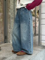 【100-170】パンツ 女の子 ヴィンテージ加工 履きやすい ファッション - 画像 (6)