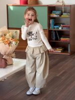 【90-150】カーブパンツ 女の子 おしゃれ フリル付き カジュアル - 画像 (11)