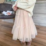 【90-160】スカート 女の子 ふんわり ガーリー チュール ミモレ丈 - 画像 (12)