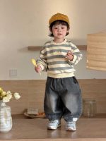 【73-110】パーカー ラウンドネック 長袖 ストライブ シンプル 男の子 - 画像 (3)