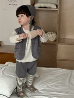 【73-100】二点セット ベスト+ズボン ストライブ クマ柄 男の子 - 画像 (6)