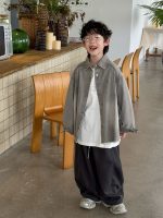 【90-160】アウター デニム 折り襟 無地 長袖 ゆったり 男の子 - 画像 (5)