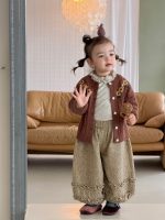 【73-110】カーディガン トップス 花柄 フリル 合わせやすい 女の子 - 画像 (3)