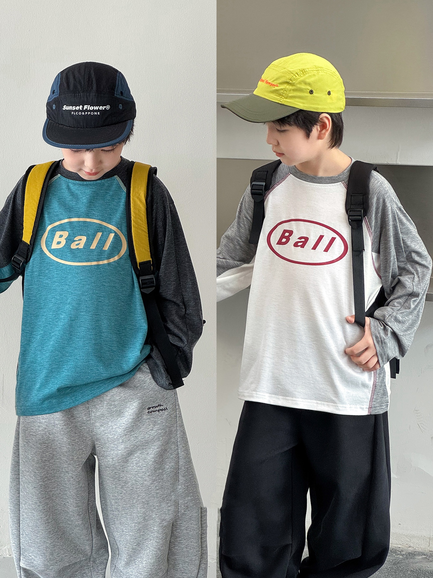 O1CN01F7YoGulmmgL2vHAO_!!3646241795-0-cib 【90-160】Tシャツ ラウンドネック 配色 切り替え 長袖 プリント 男の子 - 画像 (1)