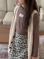 【100-150】Tシャツ 長袖 韓国風 ハイネック ストレッチ 女の子 - 画像 (8)