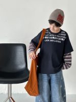 【90-160】Tシャツ 切り替え フェイク 長袖 プリント カジュアル 男の子 - 画像 (5)