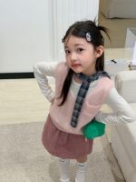 【100-170】ベスト 女の子 ニット シンプル 暖かい - 画像 (4)