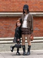 【90-150+ママサイズ】ライダースジャケット リンクコーデ 女の子 カジュアル フェイクレザー - 画像 (13)