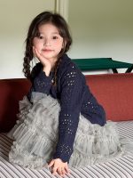 【100-170】カーディガン 女の子 ニット 透かし 折り襟 - 画像 (5)