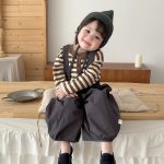 【73-120】トップスorパンツ 男の子 ボーダー柄 ゆったり 韓国風 - 画像 (4)