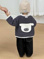 【73-110】アウター 長袖Tシャツ クマ柄 シンプル 合わせやすい 男の子 - 画像 (5)