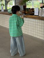 【90-160】パーカー 折り襟 ストライブ 韓国風 長袖 男の子 - 画像 (6)