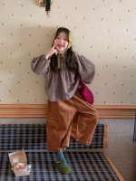 【100-150】シャツorパンツ 女の子 コーデュロイ ファッション - 画像 (3)
