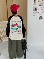【90-160】Tシャツ 配色 切り替え プリント 長袖 カジュアル 男の子 - 画像 (5)
