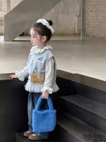 【80-130】ニットベストorシャツorデニムパンツ 女の子 ガーリー フリルデザイン - 画像 (3)