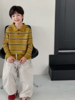 【90-160】トップス 男の子 ポロシャツ ボーダー柄 ファッション - 画像 (6)