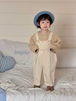 【73-110】パーカー サロペットパンツ クマ柄 ゆったり 合わせやすい 男の子 - 画像 (5)