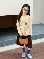 【100-170】長袖Tシャツ 女の子 プリント カートゥーン