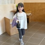 【100-170】長袖Ｔシャツ 女の子 レイヤード 英字 ゆったり - 画像 (7)
