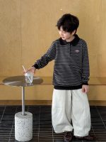 【90-160】セーター 折り襟 ストライブ 長袖 カジュアル 男の子 - 画像 (6)