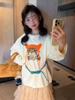 【100-160】長袖Ｔシャツ 女の子 ネコ柄 おしゃれ 肌に優しい