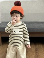 【73-110】トップス ラウンドネック 長袖 ストライブ 男の子 - 画像 (3)