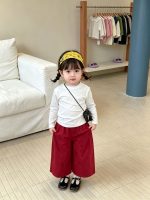 【73-120】トップスorパンツ 女の子 無地 7色選べる シンプル - 画像 (4)