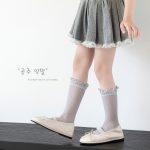 【GOODS】ハイソックス 無地 フリル メッシュ - 画像 (5)