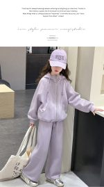 【120-170】セットアップ 女の子 ゆったり 無地パーカー&ワイドパンツ - 画像 (13)