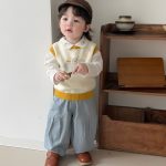 【73-120】トップスorパンツ ベビー プリント ニット 合わせやすい - 画像 (4)