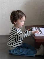 【73-100】パーカー ラウンドネック 長袖 ストライブ カジュアル 男の子 - 画像 (3)