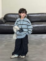 【100-150】セーター ストライブ ラウンドネック ゆったり 合わせやすい 男の子 - 画像 (3)