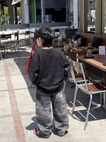 【90-160】パーカー フェイク 切り替え 配色 プリント ラウンドネック 長袖 - 画像 (6)