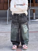 【90-160】ズボン デニム ファッション カジュアル ゆったり 男の子