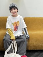 【90-160】長袖Tシャツ 男の子 レイヤード プリント 合わせやすい - 画像 (5)