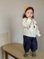 【73-110】アウター トップス ズボン 花柄 折り襟 デニム 女の子 - 画像 (3)