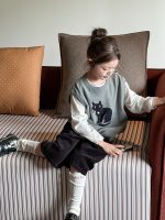【100-170】ベスト 女の子 ネコ ジャカード かわいい - 画像 (5)