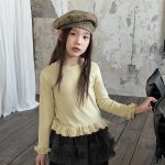 【100-170】長袖Tシャツ 女の子 フリル 無地 おしゃれ - 画像 (8)