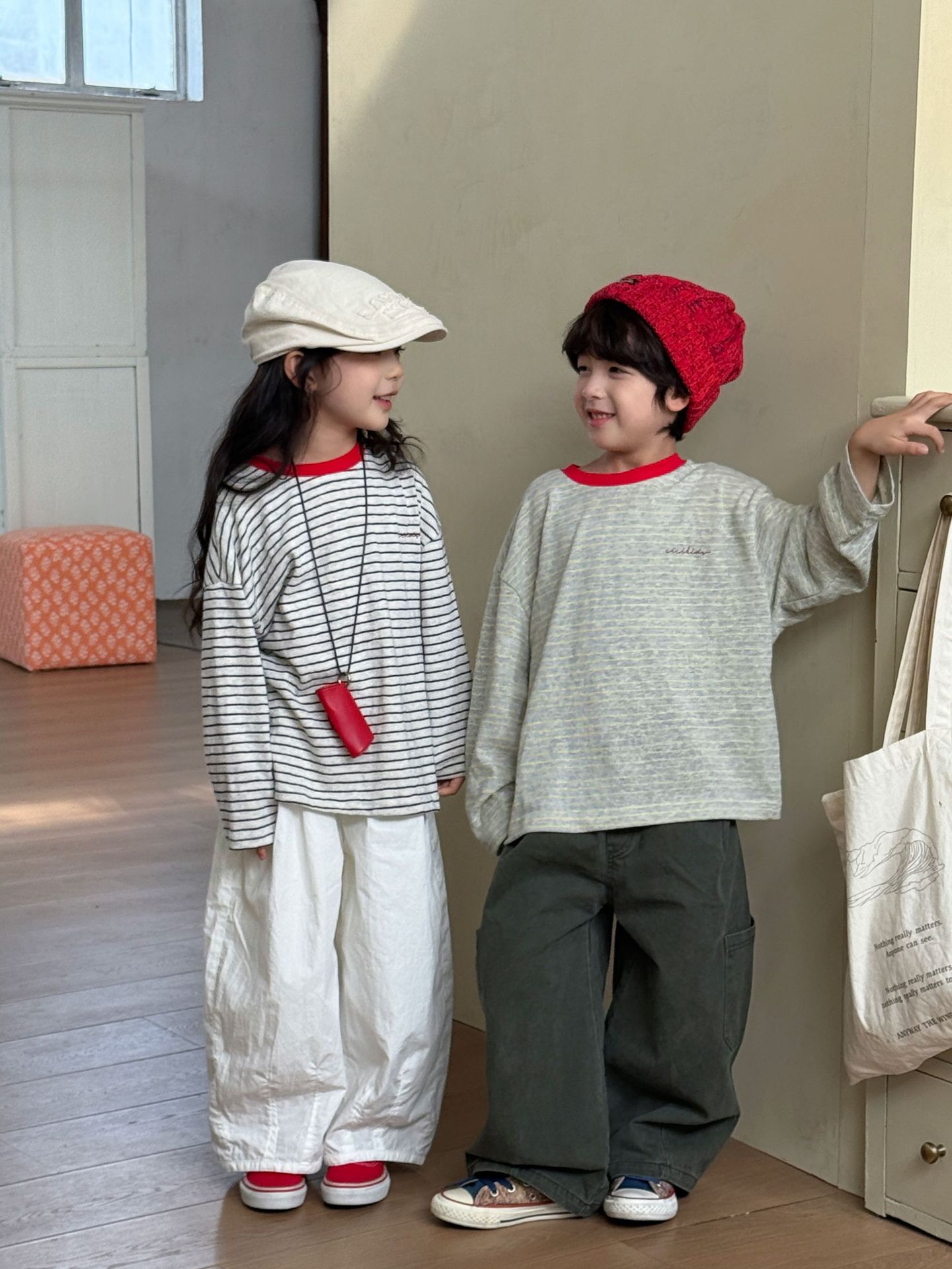 O1CN01NQtigz2HFTdzrXexT_3348939121-0-cib.jpg 【90-140】長袖Tシャツ キッズ ボーダー柄 カジュアル 着せやすい - 画像 (1)
