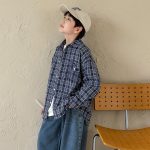 【90-160】シャツ 男の子 チェック 着せやすい 韓国風 - 画像 (8)