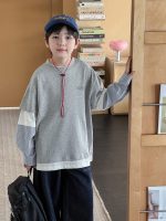 【90-160】Tシャツ フェイク 切り替え プリント ファッション 長袖 男の子 - 画像 (6)