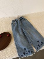 【100-150】ズボン デニム 刺繍 ワイド 韓国風 - 画像 (6)