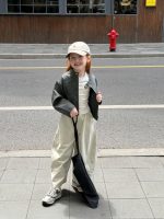 【90-150】フェイクレザージャケット 女の子 クール トレンド感 カジュアル - 画像 (14)