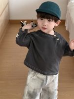 【73-100】Tシャツ 韓国風 カジュアル 合わせやすい 長袖 男の子 - 画像 (4)
