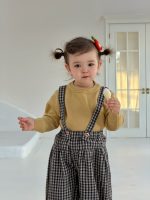 【73-110】セーター サロペットパンツ チェック柄 合わせやすい 女の子 - 画像 (7)